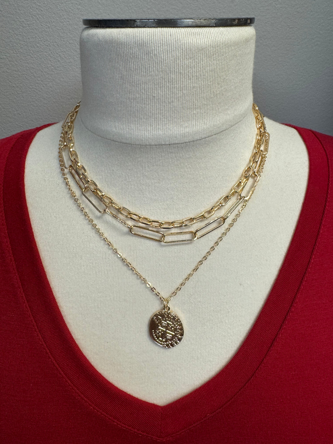 3 PIECE MEDALLION CHAIN NECKLACE SET