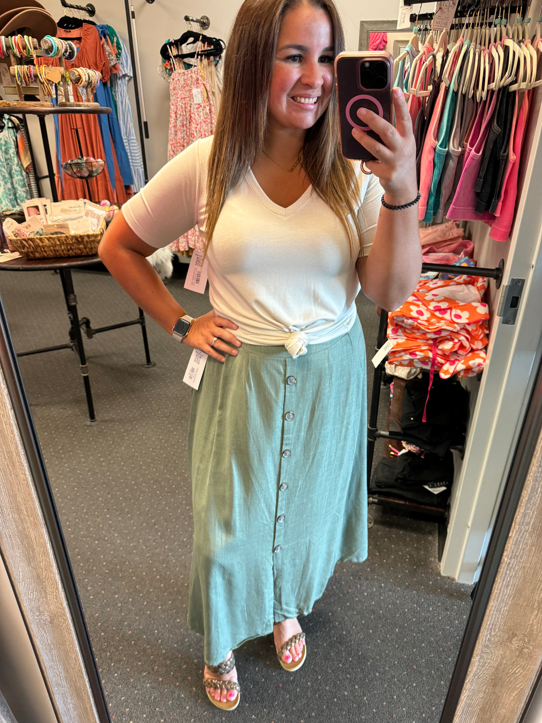 OLIVE MAXI SKIRT