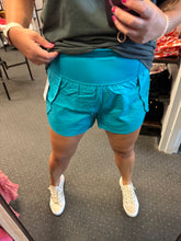 Load image into Gallery viewer, TEAL ATHLEISURE SHORTS
