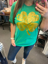 Load image into Gallery viewer, GOLD LEAF CLOVER GRAPHIC TEE

