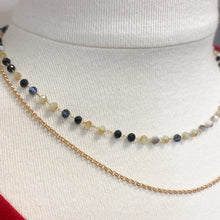 Load image into Gallery viewer, BLACK &amp; GOLD BEADED LAYERED NECKLACE
