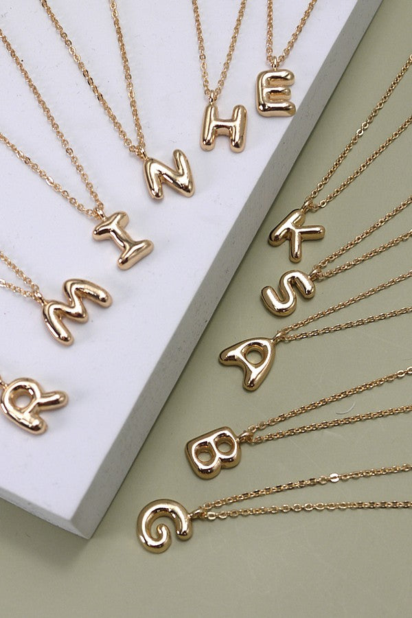 GOLD BUBBLE LETTER NECKLACE