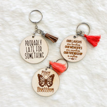 Load image into Gallery viewer, FANCY WOOD KEYCHAINS
