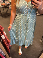 Load image into Gallery viewer, SAGE POLKA DOT MIDI DRESS
