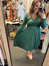 Load image into Gallery viewer, EMERALD MIDI WRAP DRESS
