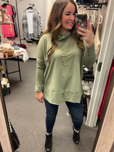 Load image into Gallery viewer, SAGE GREEN COWL NECK TUNIC
