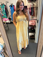 Load image into Gallery viewer, MUTED YELLOW FLORAL MAXI
