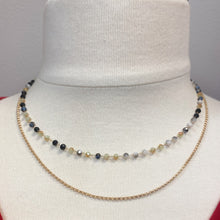 Load image into Gallery viewer, BLACK &amp; GOLD BEADED LAYERED NECKLACE
