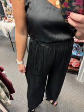 Load image into Gallery viewer, BLACK SATIN JUMPSUIT
