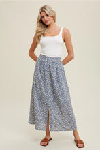 Load image into Gallery viewer, SPRING BLUE FLORAL MAXI SKIRT

