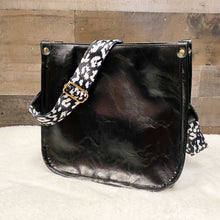 Load image into Gallery viewer, BLACK JR CROSS BODY WITH LEOPARD STRAP
