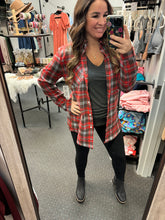 Load image into Gallery viewer, RED PLAID FLANNEL
