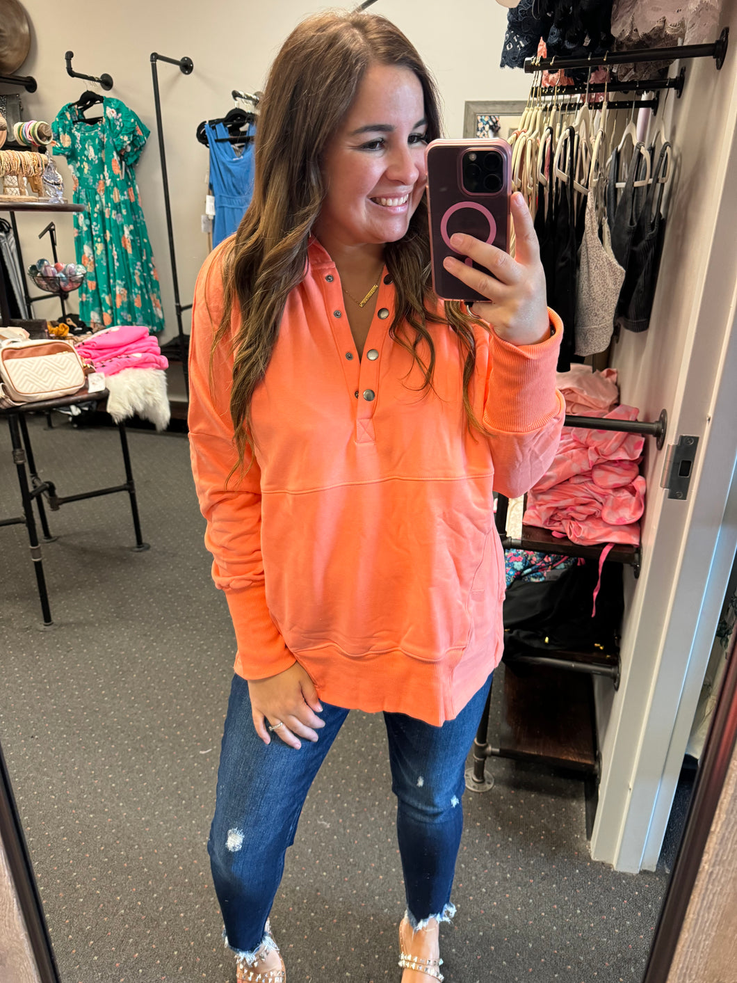 NEON HENLEY HOODIE