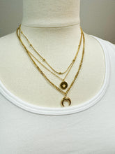 Load image into Gallery viewer, HALF MOON GOLD LAYERED NECKLACE
