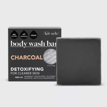 Load image into Gallery viewer, KITSCH CHARCOAL DETOXIFYING BODY WASH BAR
